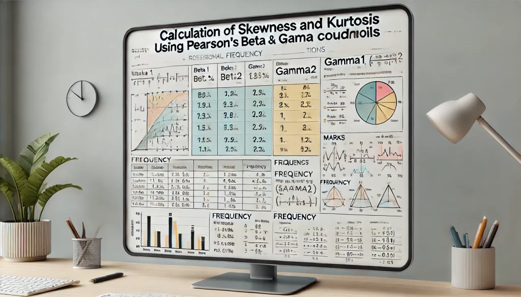 Pearson's Beta and Gamma Coefficients Karl Pearson defined the following coefficients based on the first four central moments: